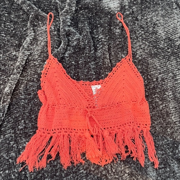 Coral Crochet Crop Top✨💕 - Picture 1 of 2